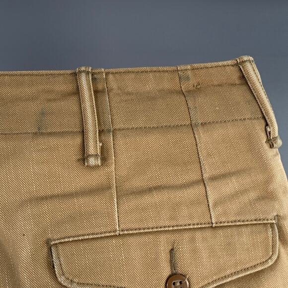 RRL by RALPH LAUREN Size 31 Khaki Cotton Cuffed Straight Button Fly Casual Pants - Picture 4 of 12